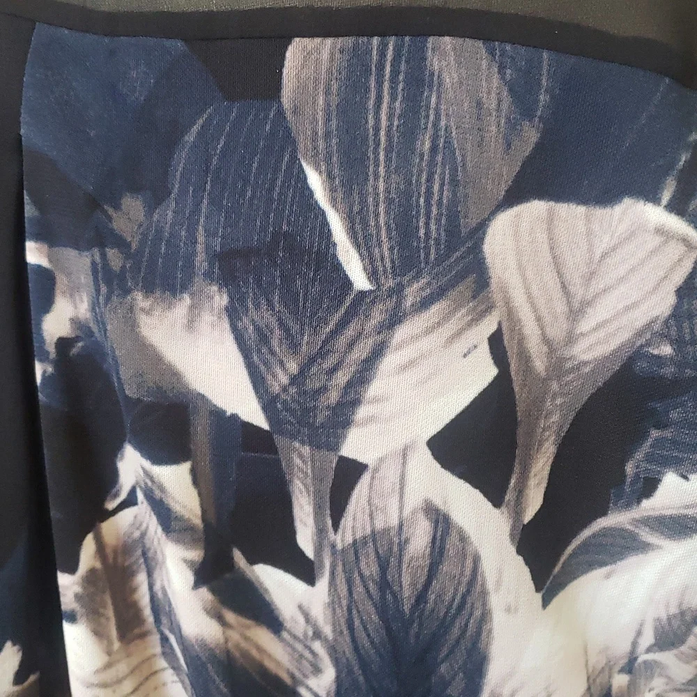 ROBERT RODRIGUEZ Abstract Watercolor Silky Blouse | Sheer Cap Sleeves | MEDIUM - Picture 9 of 15